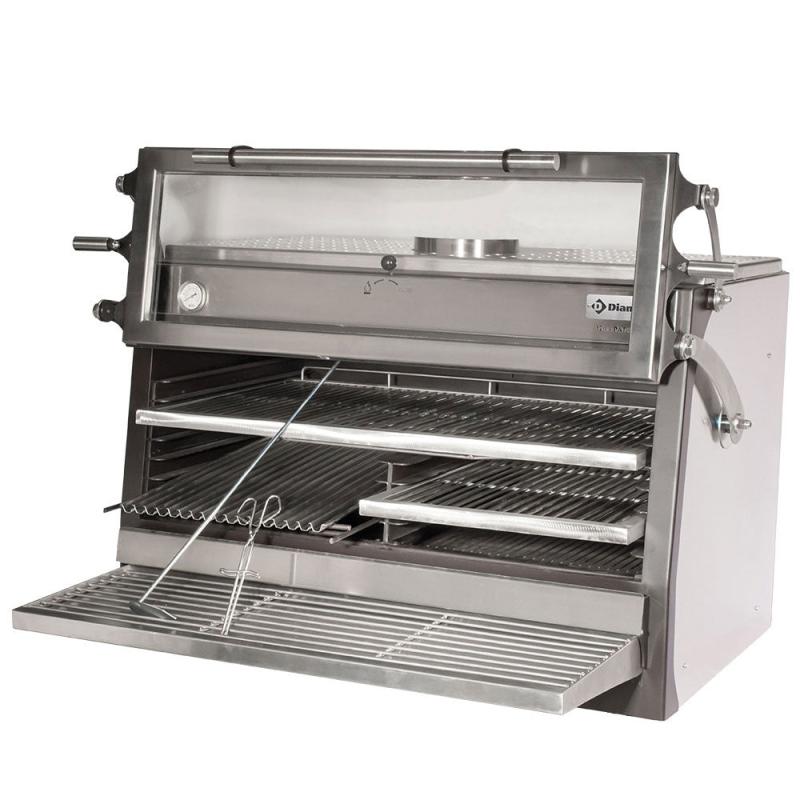 Kulovn Bbq, Gn 2 1 + Gn1 1 (150 Kg H)  Løftebar Låge Rustfrit Stål fra Diamond