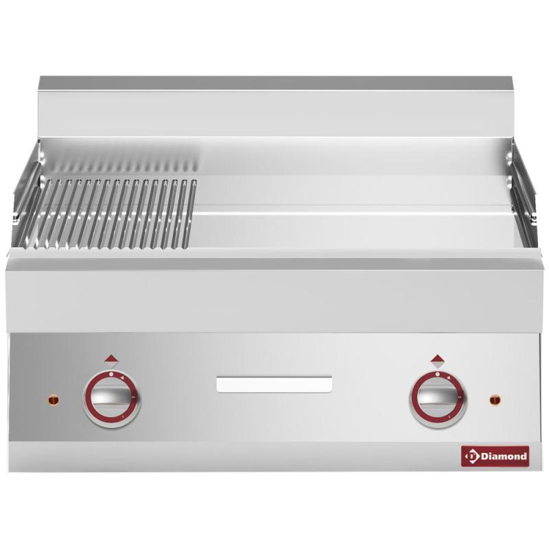 Elec. Stegeplade 2 3 Flad Og 1 3 Rillet  Top , Krom fra Diamond