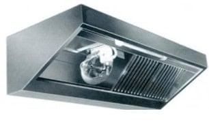 1000mm Dyb Væghængt Emhætte I Rustfri Stål (0,8mm) Med Motor 1100mm.   B 1200 X T 1100 X H 450 Mm fra Gastroudstyr