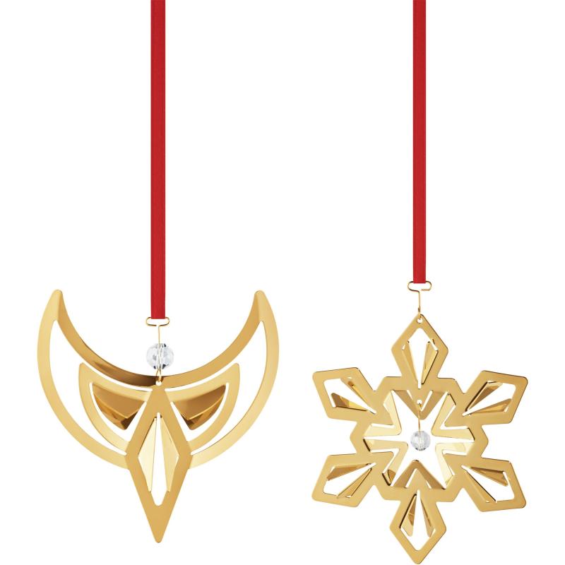 Christmas Collection 2024 Engel & Snefnug Julepynt, 18k Guldbelægning fra Georg Jensen