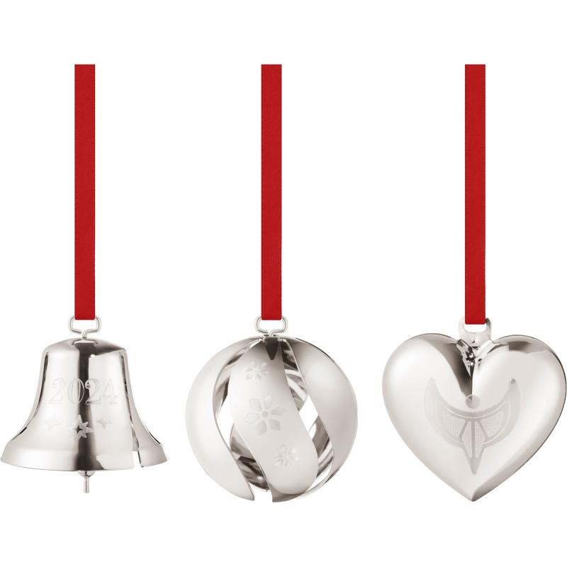 Christmas Collection 2024 Gift Set Juledekorationer 3 Dele, Palladiumbelægning fra Georg Jensen