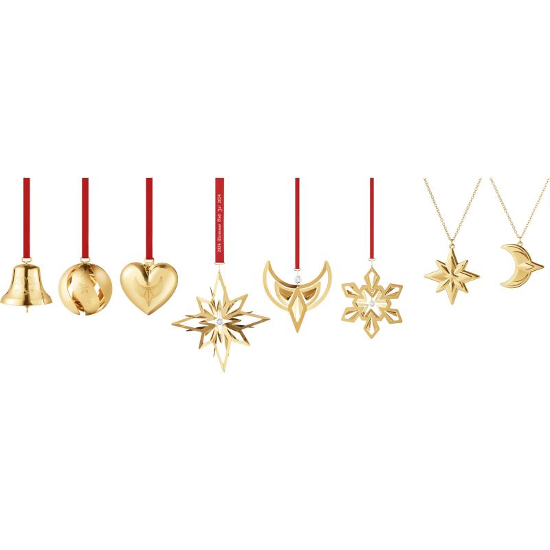 Christmas Collection 2024 Gift Set Juledekorationer 8 Dele, 18 Kt Guldbelægning fra Georg Jensen