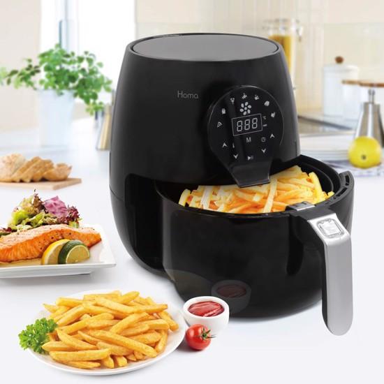 Air Fryer Fra   3,5 Liter. Elektronisk Med 7 Programmer Og Non Stick Belægning   Billig Fragt fra Homa