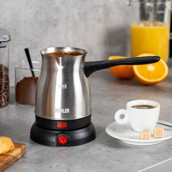 Elektrisk Tyrkisk Kaffekande I Rustfrit Stål Fra Mühler   Hurtig Levering fra Gourmetshoppen