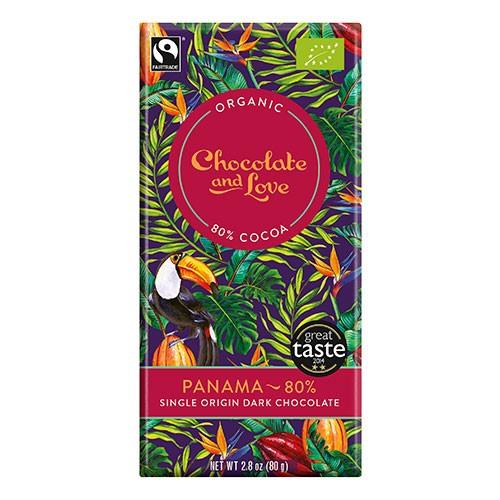 Chokolade Panama 80% økologisk   80 Gram     fra Chocolate And Love