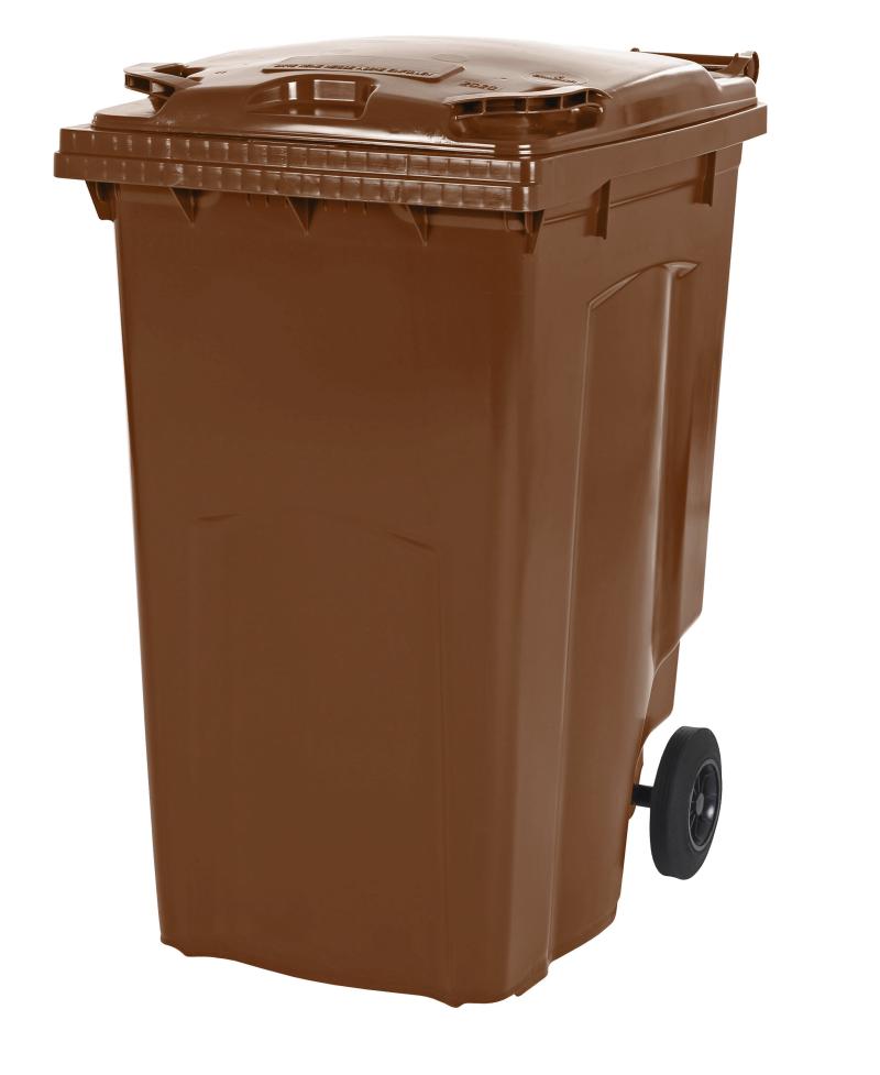 2 Hjul   Stor Affaldsbeholder   Model Mgb 340 Br   Brun fra Saro