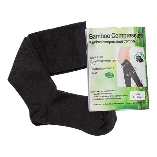 Bambus Kompressionsstrømper Kl. 2 Str. L     1 Styk     fra Bamboo Pro