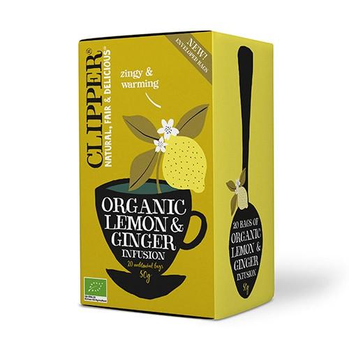Citron & Ingefær Te økologisk   20 Breve     fra Clipper