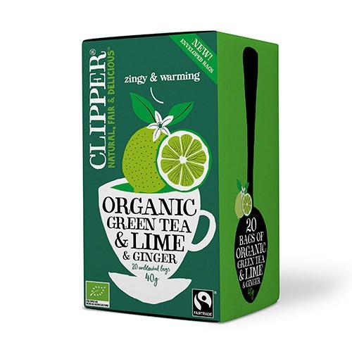 Grøn Te M. Lime & Ingefær økologisk     40 Gram     fra Clipper
