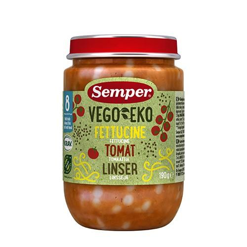 Babymos Fettucine Tomat & Linser Fra 8 Mdr. økologisk   190 Gram     fra Vego Eko