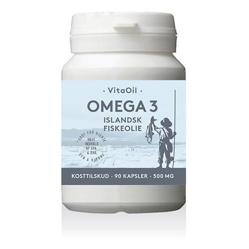 Fiskeoliekapsler Omega 3   90 Kapsler   Vitaoil fra Bornholms