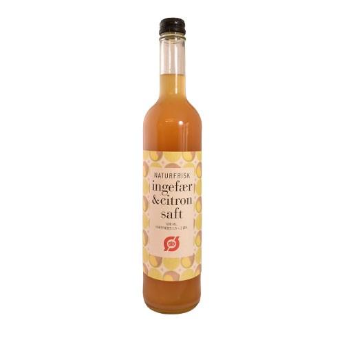 Ingefær & Citron Saft økologisk   500 Ml     fra Naturfrisk