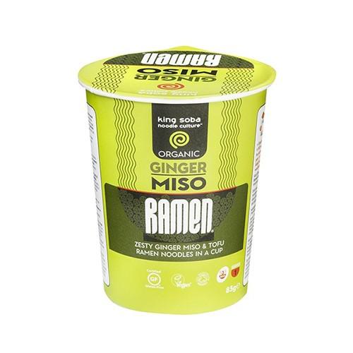 Ginger Miso Ramen Instant Cup økologisk   85 Gram     fra King Soba