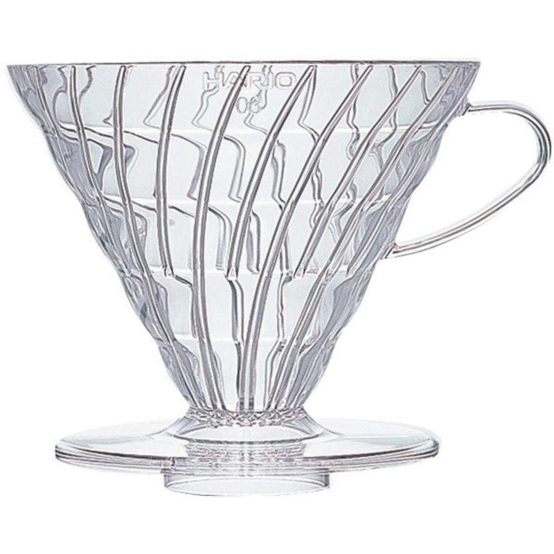 3 Cup Dripper V60 Klar Plast fra Hario