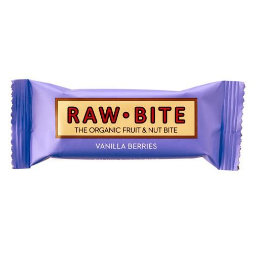 Vanilla Berries   økologisk, Laktose  Og Glutenfri Frugt  Og Nøddebar   50 Gram     fra Rawbite
