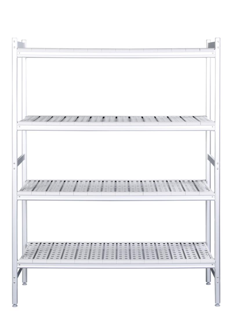 Aluminiumshylde Med Plastgitre 373x1770mm   Kun Hylde fra Saro