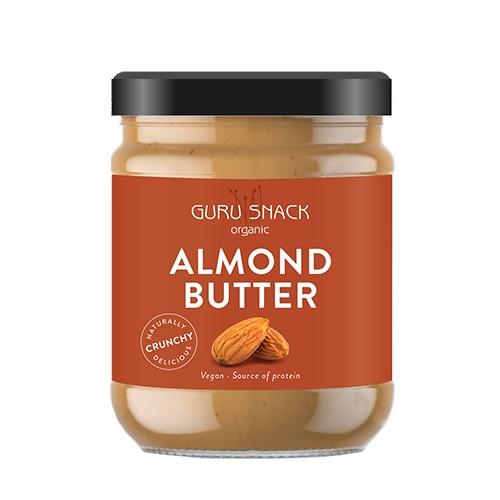 Mandelsmør Crunchy økologisk   500 Gram     fra Guru Snack