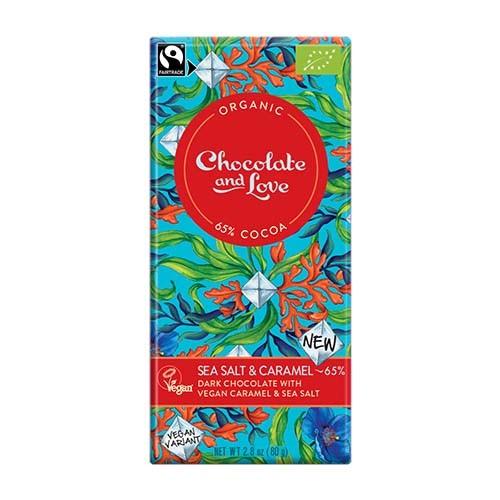 Gaveæske Chokolade 4 Var. økologisk Mint,seasalt,cr.dark,milkhazel   320 Gram fra Chocolate And Love