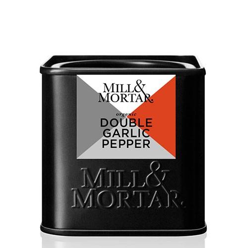 Double Garlic & Pepper økologisk   50 Gram     fra Mill & Mortar
