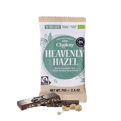 Bar Heavenly Hazel   økologisk    70 Gram fra Chokay