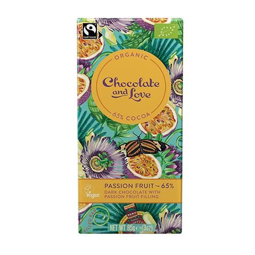 Chokolade Med Passionsfrugt Fyld   økologisk    85 Gram fra Chocolate And Love