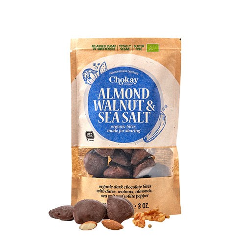 Snack Bite Almond Walnut & Sea Salt økologisk    85 Gram     fra Chokay