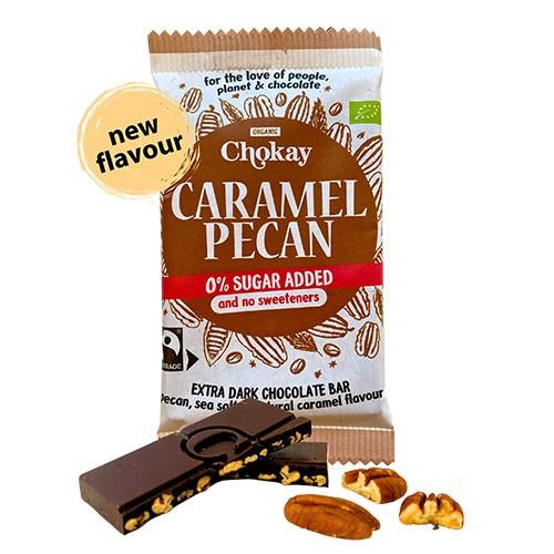 Bar Extra Dark Caramel Pecan 65% økologisk    70 Gram     fra Chokay