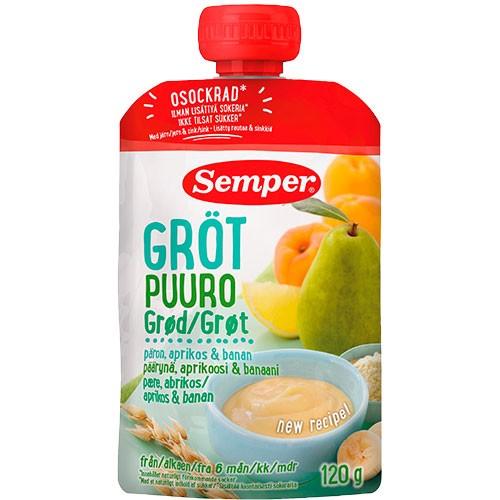 Frugtgrød Med Pære, Abrikos & Banan Fra 6 Mdr.   120 Gram fra Semper