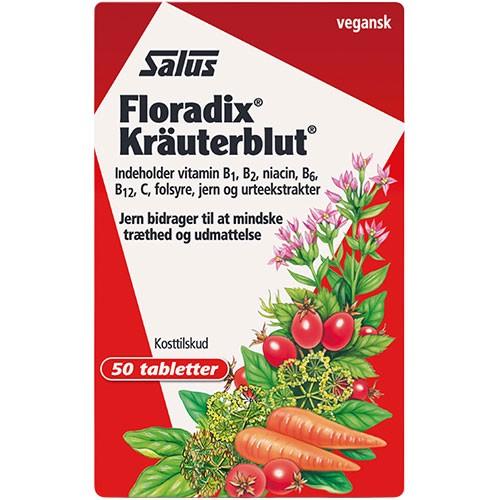 Floradix Kräuterblut   50 Tabletter fra Salus