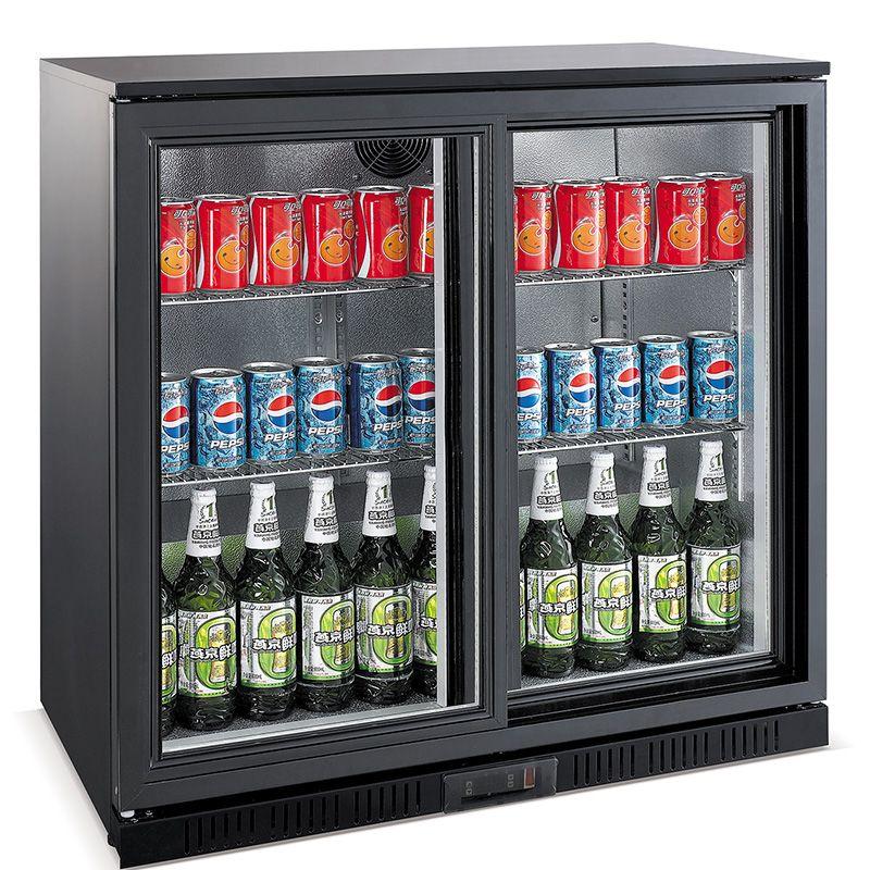 Backbar   Barkøleskab Topline   2 Låger   Skydedøre   Sort fra Combisteel