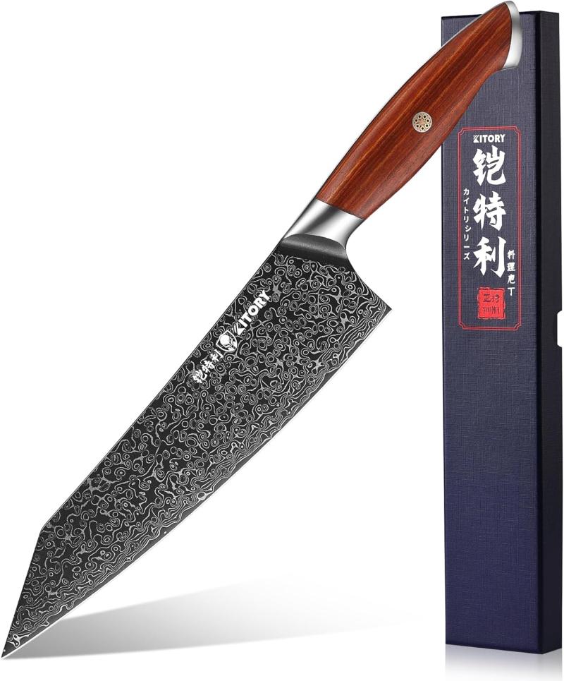 Kokkekniv Kiritsuke Kniv Damaskus Rustfrit Stål   21 Cm fra Kitory