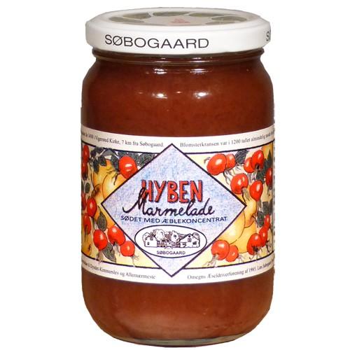 Hybenmarmelade Sødet Med æble økologisk   390 Gram     fra Søbogaard
