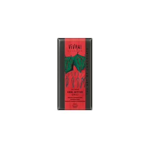 ædelbitter Chokolade M. Chili økologisk   100 Gram fra Vivani