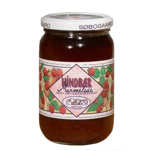 Hindbærmarmelade økologisk   390 Gram     fra Søbogaard