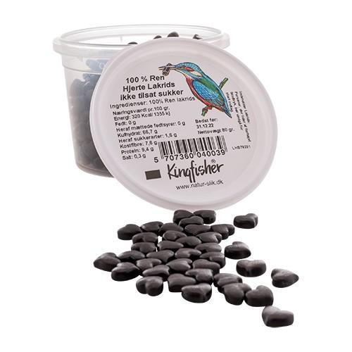 100% Ren Hjerte Lakrids   80 Gram   Kingfischer fra Kingfisher