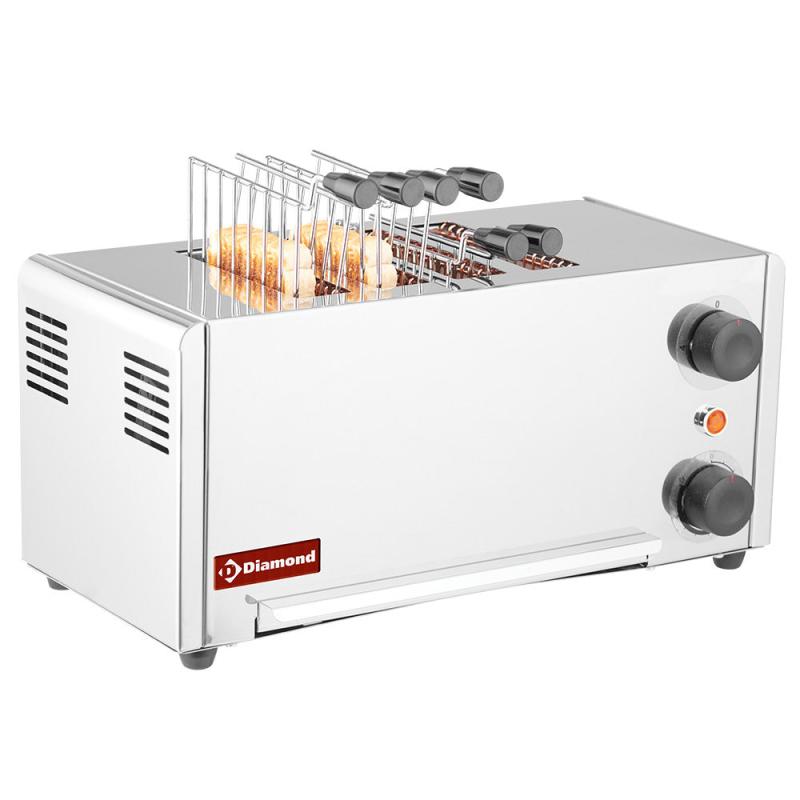 Elektrisk Brødrister (croque Monsieur), 4 Tænger   Rustfrit Stål. fra Diamond