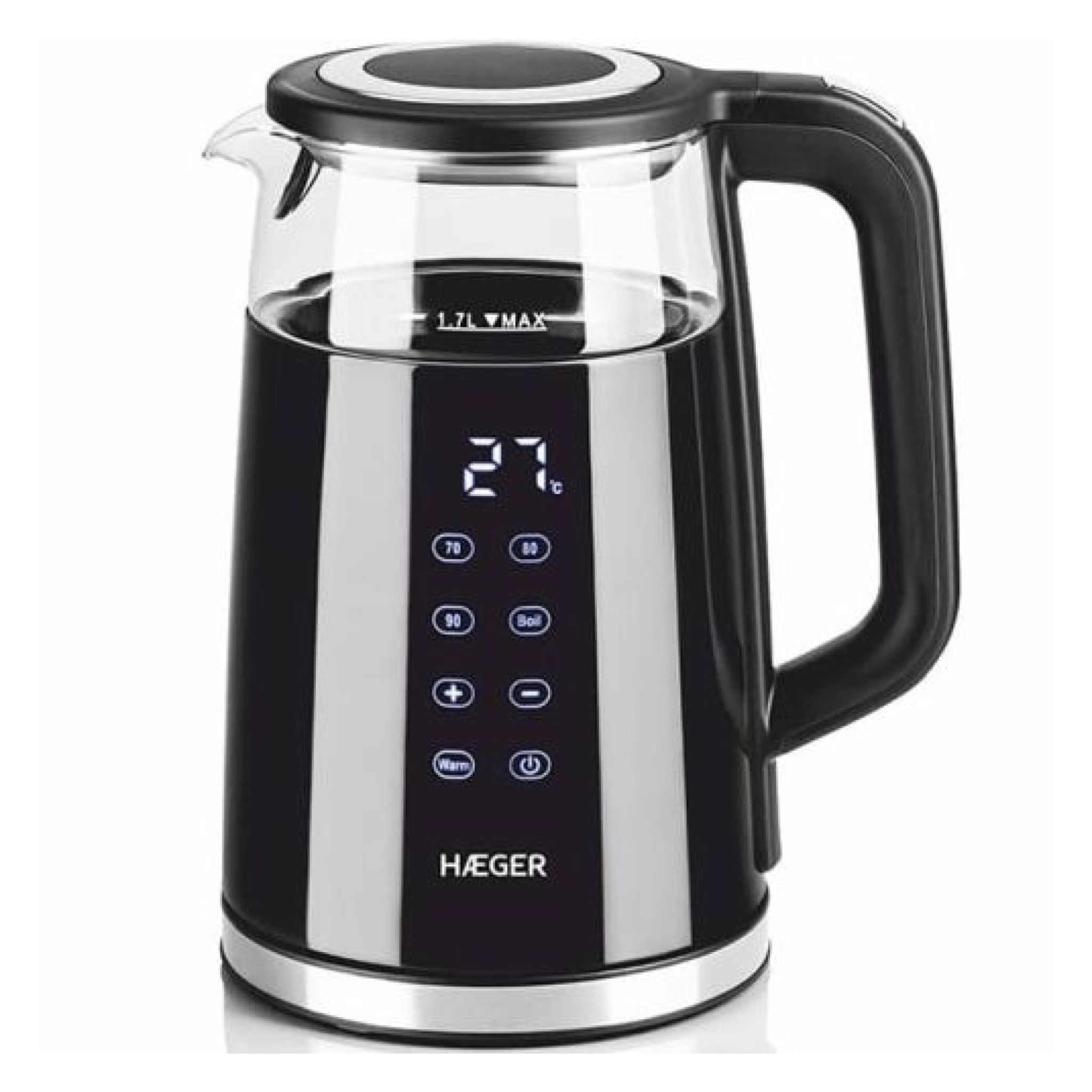 Digital Elkedel Med Temperaturstyring  1,7l Og 2200 Watt fra Hæger