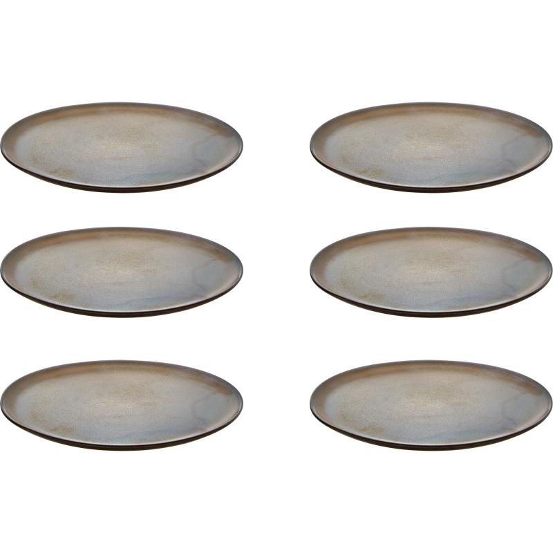 Raw Desserttallerken, Metallic Brown, 6 Stk. fra Aida