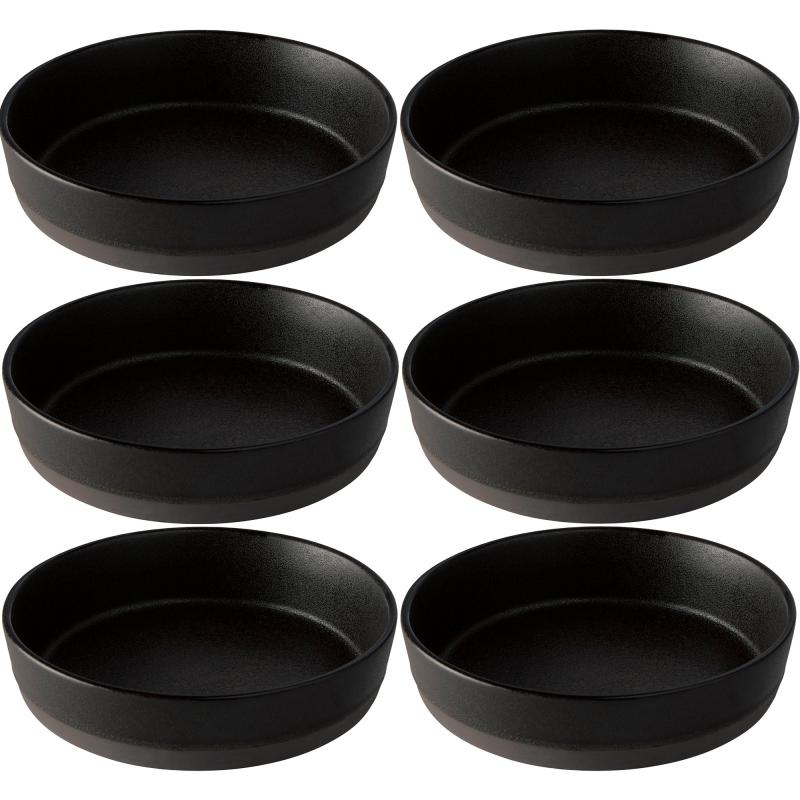 Raw Suppetallerken 6 Stk., Titanium Black fra Aida