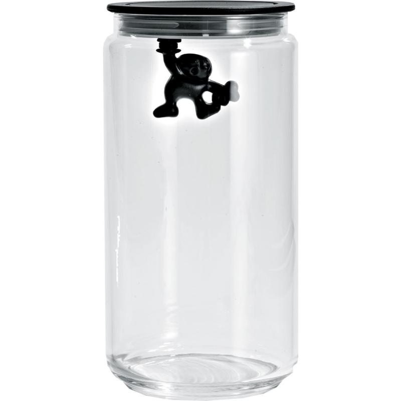 Gianni Glaskrukke Med Låg, 140 Cl., Sort fra Alessi