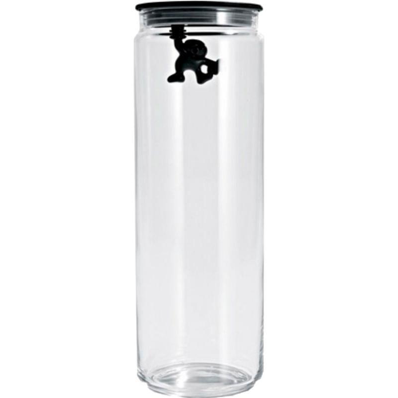 Gianni Glaskrukke Med Låg, 200 Cl., Sort fra Alessi