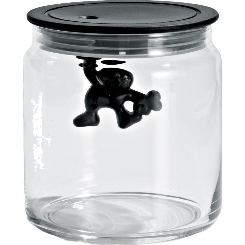 Gianni Glaskrukke Med Låg, 70 Cl., Sort fra Alessi