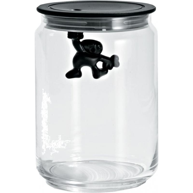 Gianni Glaskrukke Med Låg, 90 Cl., Sort fra Alessi