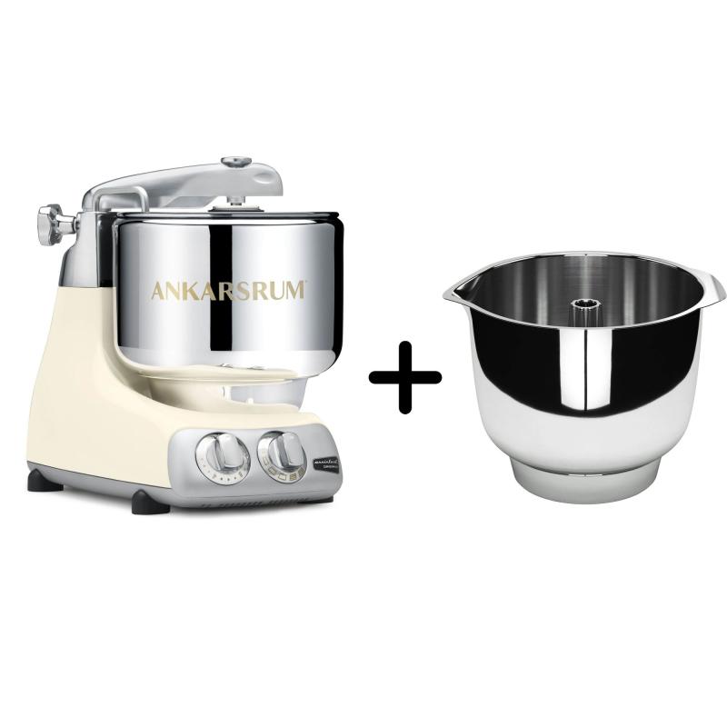 Akm 6230 Køkkenmaskine + Assistent Original Piskeskål, Light Creme fra Ankarsrum