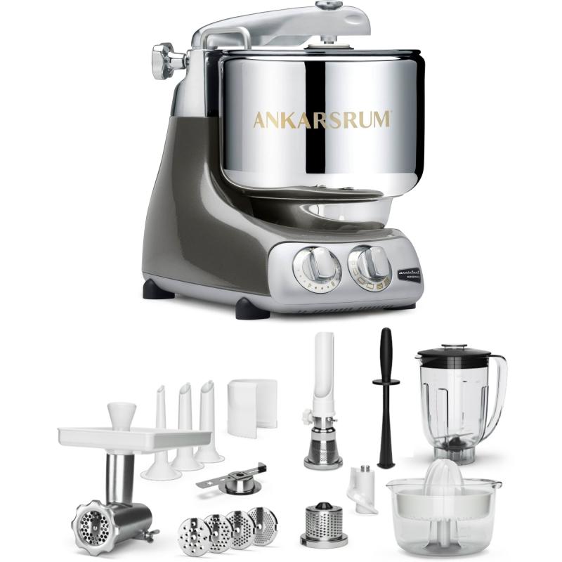 Akm 6230 Køkkenmaskine + Deluxe Pakke, Black Chrome fra Ankarsrum