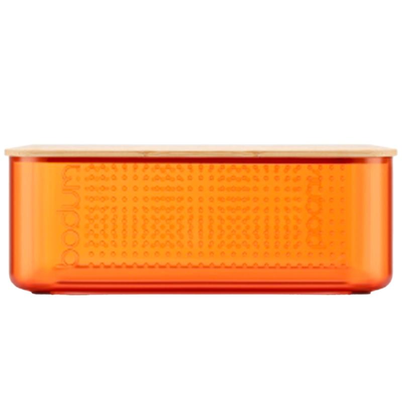 Brødkasse Med Bambuslåg Lille, Orange fra Bodum