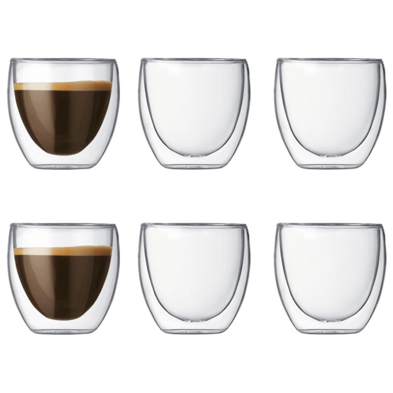 Pavina Dobbeltvægget Espresso Glas, 0.08 L, 6 Stk. fra Bodum