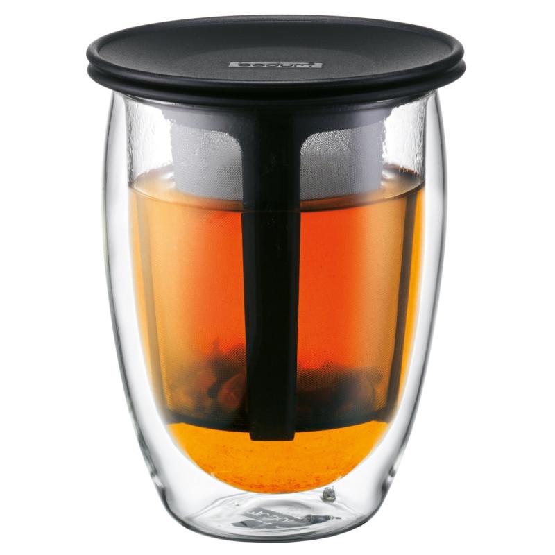 Tea For One Teglas Med Filter, 0,35 L, Sort fra Bodum