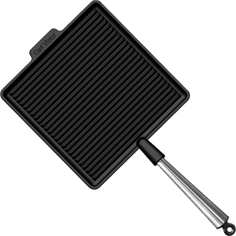 Firkantet Støbejernsgrillpande 28 Cm, Jern fra Carl Victor