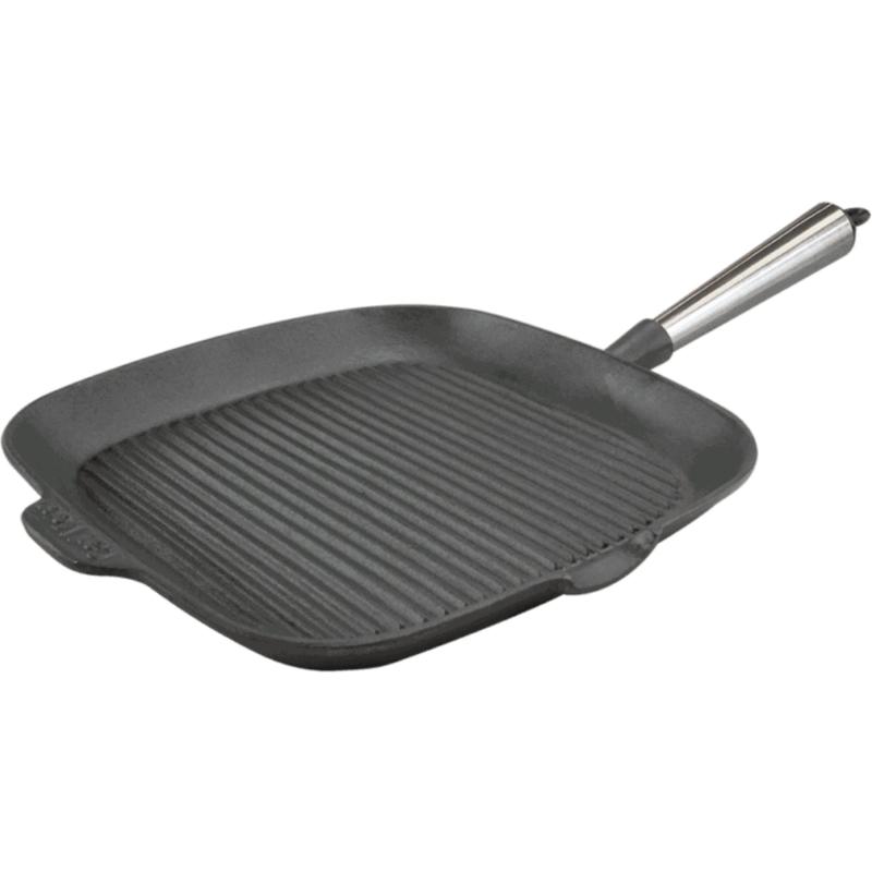 Firkantet Grillpande Støbejern 28 Cm Med Høje Kanter, Jern fra Carl Victor